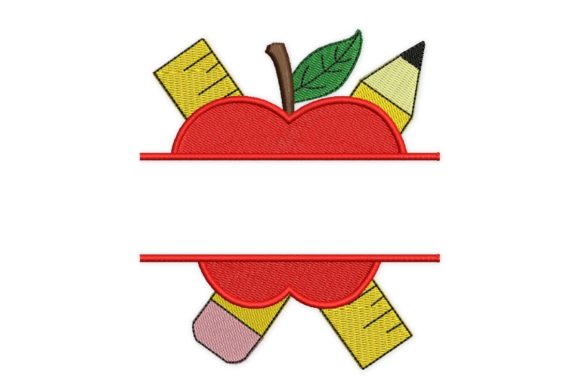 Back to School Apple and Ruler Embroidery Design Review