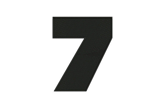 Bold Number 7 Embroidery Design