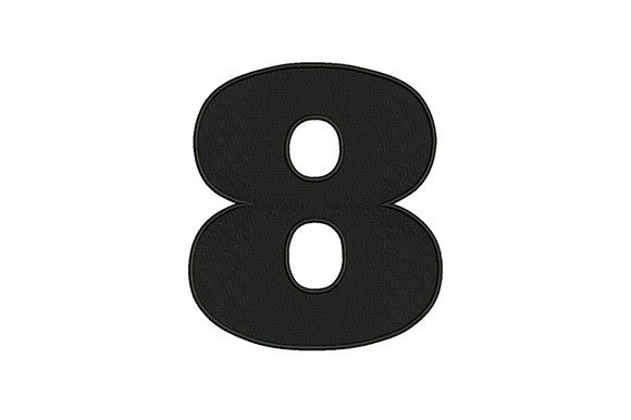 Bold Number 8 Embroidery Design
