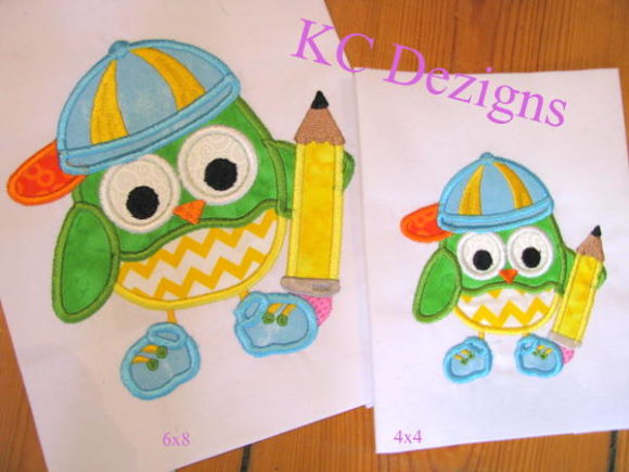 Boy Owl with Pencil Embroidery Design Review for Small Business Merch