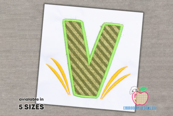 Letter A with Grass Applique – A Versatile Embroidery Design