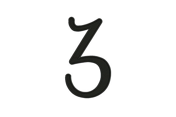 Number 3 Embroidery Design