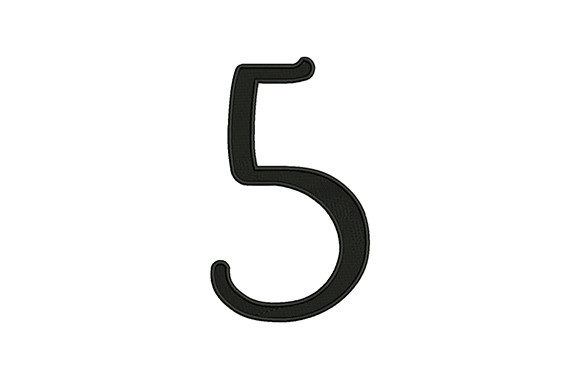 Number 5: A Bold, Minimalist Embroidery Design for Boutique Sweatshirts