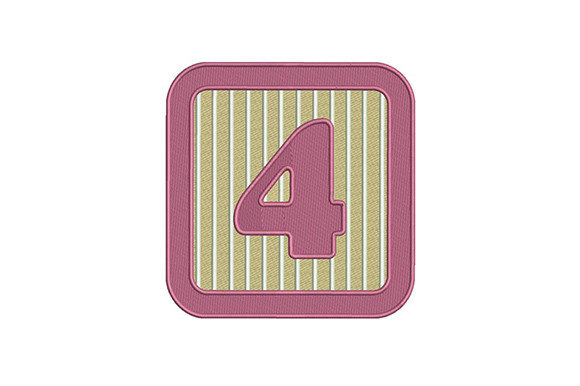 Number Four Embroidery Design