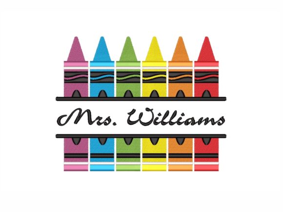 Split Crayons Embroidery Design